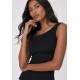 A Blusa Regata Potira Malha Canelada Breú Negro