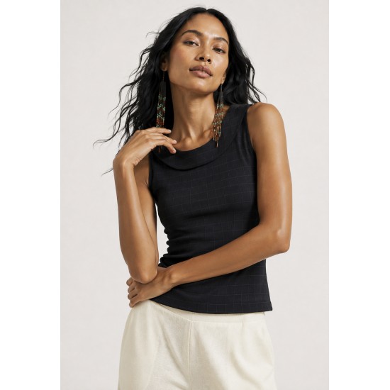 Blusa Regata Potira Malha Xadrez