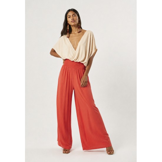 Calça Pantalona Elastic Embaú Coral do Xingu