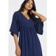 Vestido Curto Pequi Viscose Azul Marinho