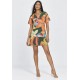 Vestido Curto Viscose Rodado Estampa Flowers & Tucanos