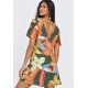 Vestido Curto Viscose Rodado Estampa Flowers & Tucanos