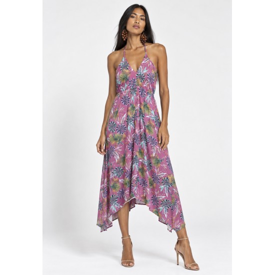 Vestido Pairari Viscose Estampa Jardim de Arumã
