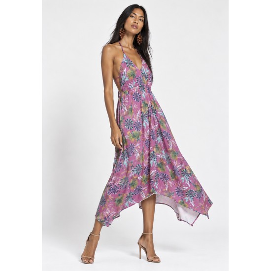 Vestido Pairari Viscose Estampa Jardim de Arumã
