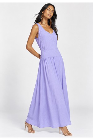 Vestido Midi Viscose Regata Amanari Névoa de Lavanda