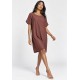 Vestido Curto Linho com Viscose com Bolso Cacau Rosé
