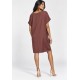 Vestido Curto Linho com Viscose com Bolso Cacau Rosé