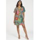 Vestido Curto Viscose Rodado Estampa Jardim Aruá