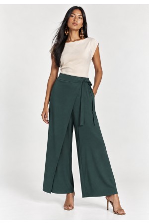 Calça Transpasse Nadi Pantalona Verde Musgo