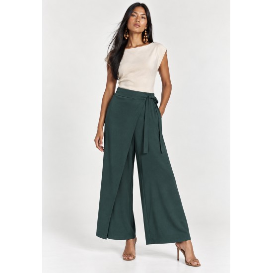Calça Transpasse Nadi Pantalona Verde Musgo
