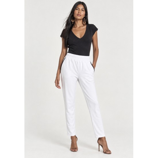 Calça Montaria Nina Malha Branco Eclipse