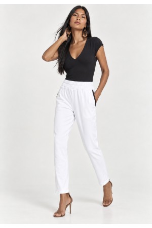 Calça Montaria Nina Malha Branco Eclipse