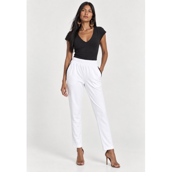 Calça Montaria Nina Malha Branco Eclipse