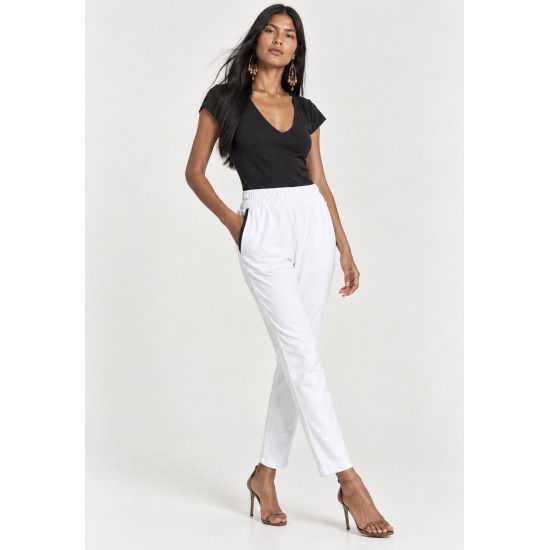 Calça Montaria Nina Malha Branco Eclipse