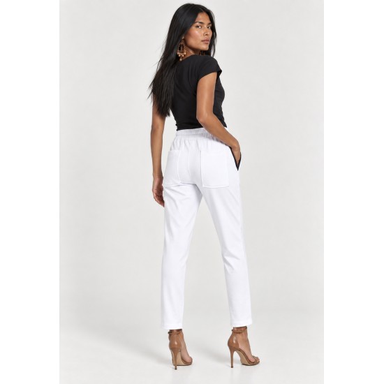 Calça Montaria Nina Malha Branco Eclipse