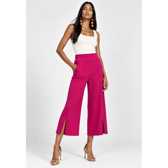Calça Pantacourt Malha Encorpada Rosa Hibisco