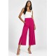 Calça Pantacourt Malha Encorpada Rosa Hibisco