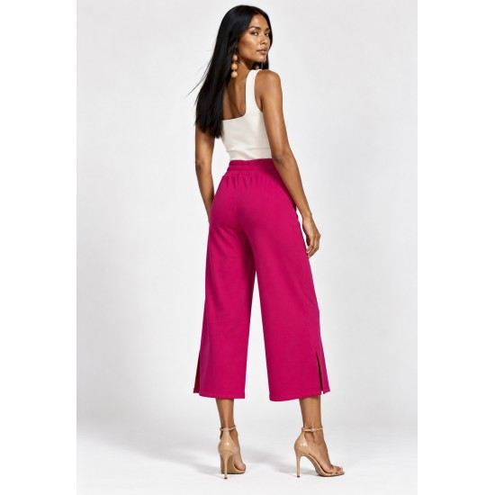 Calça Pantacourt Malha Encorpada Rosa Hibisco