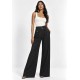 Calça Pantalona Juruá Alfaiataria Risca de Giz Preto Ônix