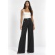 Calça Pantalona Juruá Alfaiataria Risca de Giz Preto Ônix