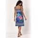 Vestido Curto Viscose Regata Alça Tripla Estampa Florada do Arapiuns