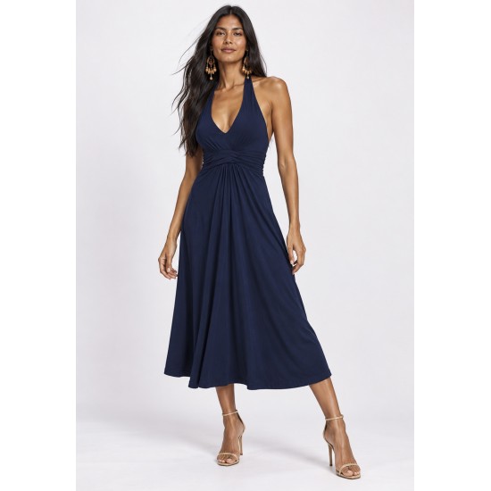 Vestido Midi Mamirauá Malha Azul Marinho