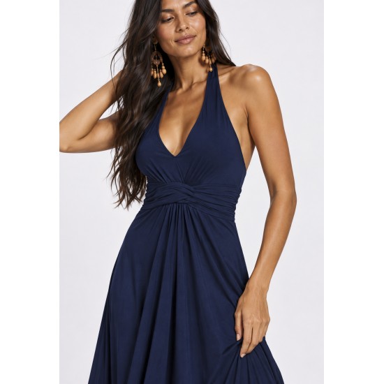 Vestido Midi Mamirauá Malha Azul Marinho
