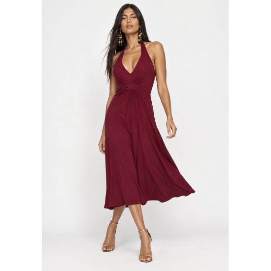 Vestido Midi Mamirauá Malha Bordô