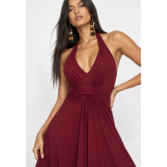 Vestido Midi Mamirauá Malha Bordô