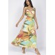 Vestido Midi Plano Estampa Samba das Cores