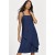 Vestido Curto Viscose Regata Alça Tripla Azul Marinho