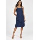Vestido Curto Viscose Regata Alça Tripla Azul Marinho