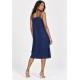 Vestido Curto Viscose Regata Alça Tripla Azul Marinho