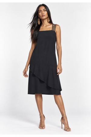 Vestido Curto Viscose Regata Alça Tripla Preto