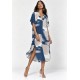 Vestido Midi Maicá Viscose Estampa Traços do Tapajós
