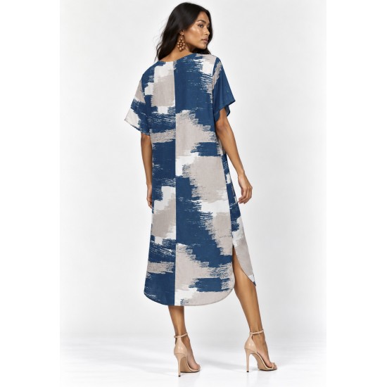 Vestido Midi Maicá Viscose Estampa Traços do Tapajós