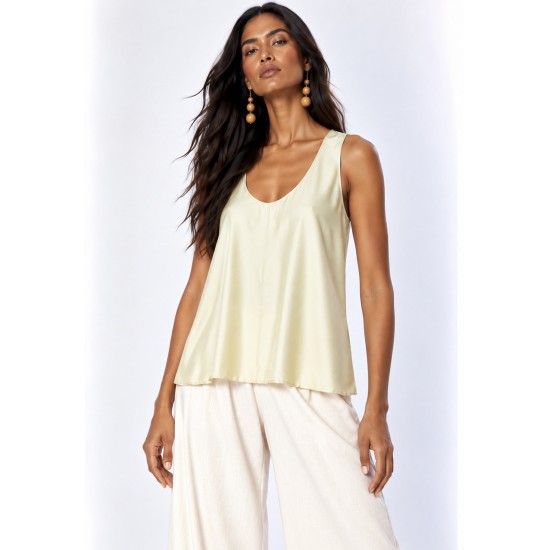 Blusa Regata Arapari Viscose Amarelo Murici