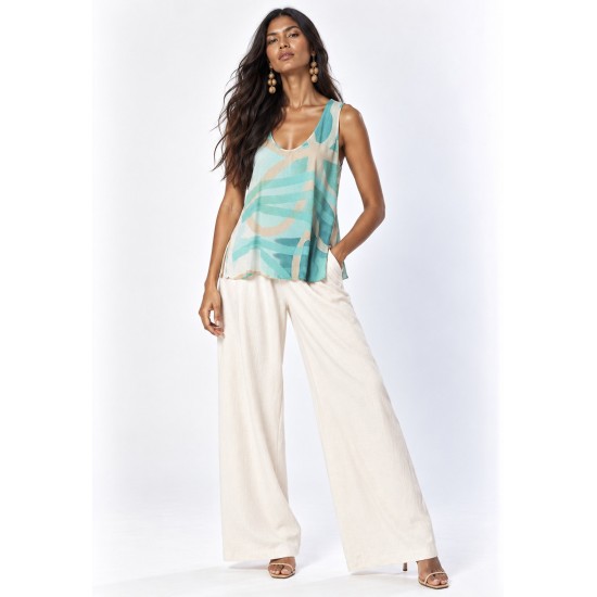 Blusa Regata Arapari Viscose Estampa Águas de Anavilhanas