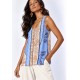 Blusa Regata Arapari Viscose Estampa Caminhos do Arumã