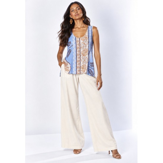 Blusa Regata Arapari Viscose Estampa Caminhos do Arumã