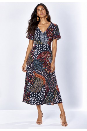 Vestido Bacajá Viscose Estampa Araras em Flor