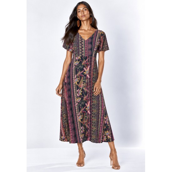 Vestido Bacajá Viscose Estampa Canto do Uirapuru