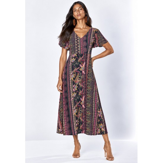Vestido Bacajá Viscose Estampa Canto do Uirapuru