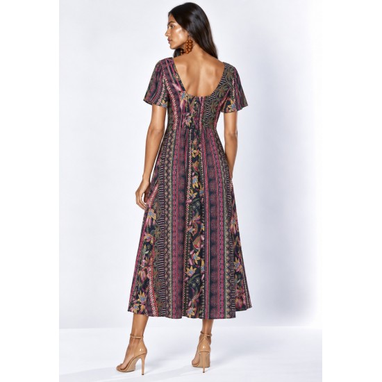 Vestido Bacajá Viscose Estampa Canto do Uirapuru