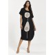 Vestido Midi Amplo Plus Malha Preto Seringal