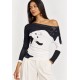 Blusa Assimétrica Malha Estampa Bichanos em Cena