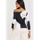 Blusa Assimétrica Malha Estampa Bichanos em Cena