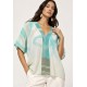 Blusa Feminina Gola V Manga Curta Estampa Águas de Anavilhanas