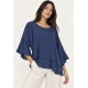 Blusa Ampla Cascata Azul Marinho