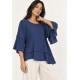 Blusa Ampla Cascata Azul Marinho